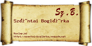 Szántai Boglárka névjegykártya